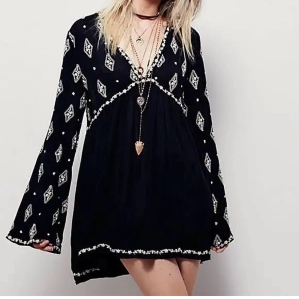 Free people diamond embroidered tunic top